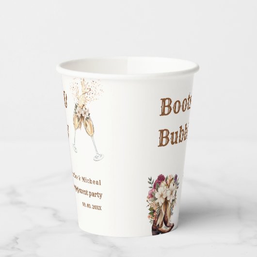 Boots & Bubbly Boho Westerne verlovingsfeest Papieren Bekers (Links)