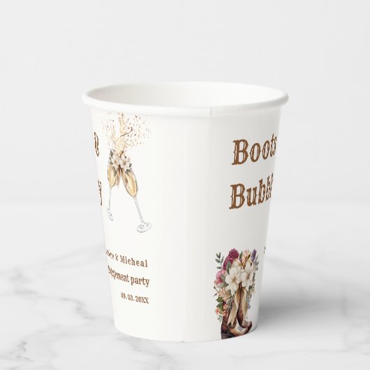 Boots & Bubbly Boho Westerne verlovingsfeest Papieren Bekers (Rechts)