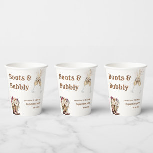 Boots & Bubbly Boho Westerne verlovingsfeest Papieren Bekers