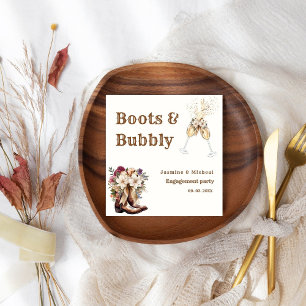 Boots & Bubbly Boho Westerne verlovingsfeest Servet