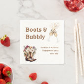 Boots & Bubbly Boho Westerne verlovingsfeest Servet (Insitu)