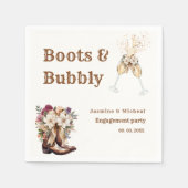 Boots & Bubbly Boho Westerne verlovingsfeest Servet (Voorkant)