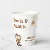 Boots & Bubbly Boho Westerse Bruidsfeest Borrel Papieren Bekers (Achterkant)