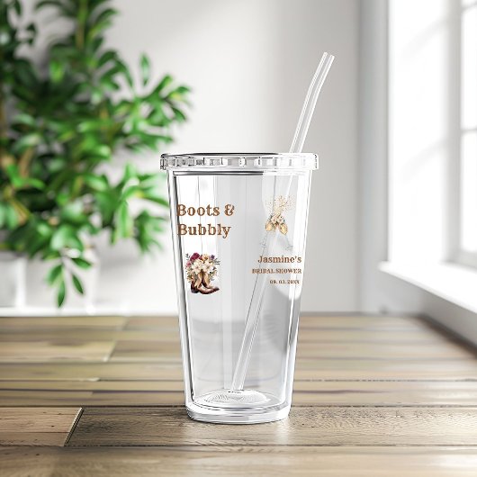 Boots & Bubbly Boho Westerse Bruiloftsfeest Acryl Drinkbeker