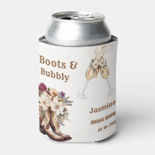 Boots & Bubbly Boho Westerse Bruiloftsfeest Blikjeskoeler (Blikje Voorkant)
