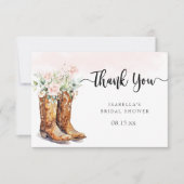 Boots & Bubbly Bruidsfeest Dank Je Kaart (Voorkant)