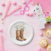 Boots & Bubbly Bruiloftsfeestje  Papieren Bordje (Feest)