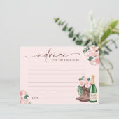Boots & Bubbly Champagne Floral Advice Kaart (Staand voorkant)