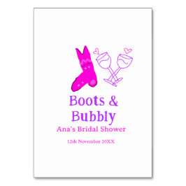 Boots & bubbly champagnefles vrijgezellenfeest roz kaart