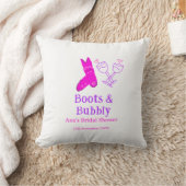 Boots & bubbly champagnefles vrijgezellenfeest roz kussen (Deken)