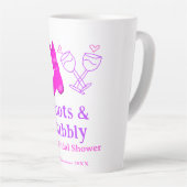 Boots & bubbly champagnefles vrijgezellenfeest roz latte mok (Rechterhoek)