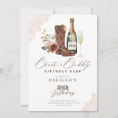 Boots & Bubbly Chic Cowgirl Wilde Westerne Verjaar Kaart (Voorkant)