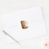 Boots & Bubbly Country Western Boot Bruidsfeest Ronde Sticker (Envelop)
