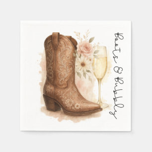 Boots & Bubbly Country Western Boot Bruiloftsborre Servet