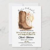 Boots & Bubbly Country Western Boot Vrijgezellenfe Kaart (Voorkant)