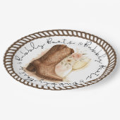 Boots & Bubbly Country Western Boot Vrijgezellenfe Papieren Bordje (Gekanteld)