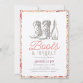 Boots & Bubbly Cowboy Boots Vrijgezellenfeest Kaart (Voorkant)