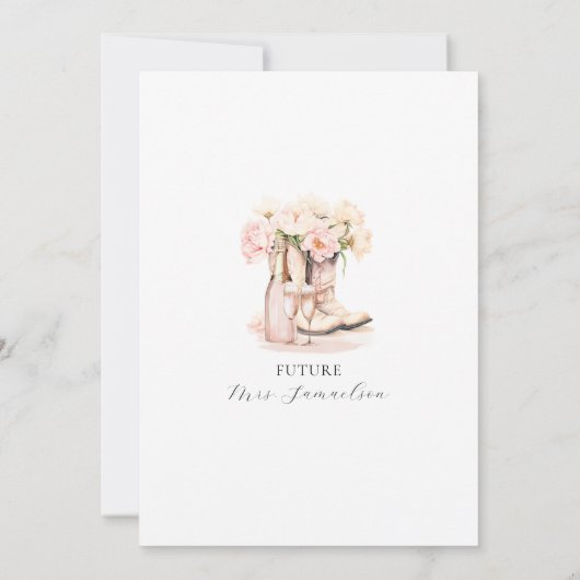 Boots & Bubbly Cowgirl Champagne VRIJGEZELLENFEEST Kaart (Achterkant)