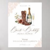 Boots & Bubbly Cowgirl Western Vrijgezellenfeest S Poster (Voorkant)