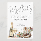 Boots Bubbly Gastenboek Vrijgezellenfeest Sign Kaa Kaart (Voorkant)