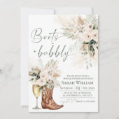 Boots Bubbly Groene Bruiloftsuitnodiging Kaart (Voorkant)
