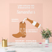Boots Bubbly Rustic Western Country Vrijgezellenfe Acryl Bord (Huwelijk)