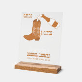 Boots Bubbly Rustic Western Country Vrijgezellenfe Acryl Bord (Hoek)