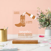 Boots Bubbly Rustic Western Country Vrijgezellenfe Acryl Bord (Huwelijk)
