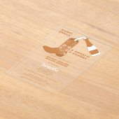 Boots Bubbly Rustic Western Country Vrijgezellenfe Acryl Uitnodigingen (Laagn)