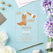 Boots Bubbly Rustic Western Country Vrijgezellenfe Acryl Uitnodigingen (Insitu (Huwelijk))