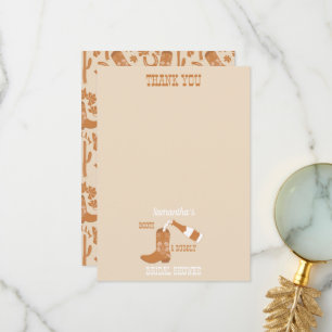 Boots Bubbly Rustic Western Country Vrijgezellenfe Bedankkaart