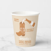 Boots Bubbly Rustic Western Country Vrijgezellenfe Papieren Bekers (Voorkant)