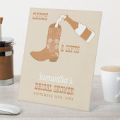 Boots Bubbly Rustic Western Country Vrijgezellenfe Reclamebord Met Voetstuk (Insitu)