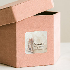 Boots & Bubbly Texas Bruid in Laarzen Bruidsfeestj Vierkante Sticker