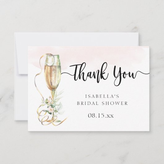 Boots & Bubbly Vrijgezellenfeest bedankpas Bedankkaart (Voorkant)