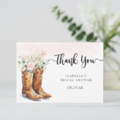 Boots & Bubbly Vrijgezellenfeest bedankpas Bedankkaart (Staand voorkant)