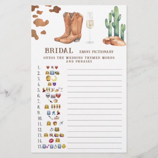 Boots & Bubbly Vrijgezellenfeest emoji pictionary (Voorkant)