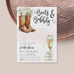 Boots & Bubbly Vrijgezellenfeest Kaart<br><div class="desc">Laarzen & Bubbly bruids douche uitnodiging</div>