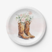 Boots & Bubbly Vrijgezellenfeest Papieren Bordje (Voorkant)