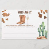 Boots & Bubbly Vrijgezellenfeest Wie ben ik spel Briefpapier (Voorkant)