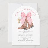 Boots Bubbly Westerne Waterverf Vrijgezellenfeest Kaart (Voorkant)