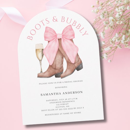 Boots Bubbly Westerne Waterverf Vrijgezellenfeest Kaart