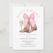 Boots Bubbly Westerne Waterverf Vrijgezellenfeest Kaart (Voorkant)