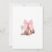 Boots Bubbly Westerne Waterverf Vrijgezellenfeest Kaart (Achterkant)