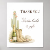 Boots & Bubbly Westerse Thema Kaarten Boeken en Ca Poster (Voorkant)
