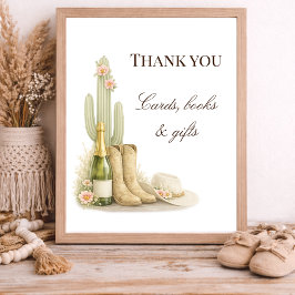 Boots & Bubbly Westerse Thema Kaarten Boeken en Ca Poster