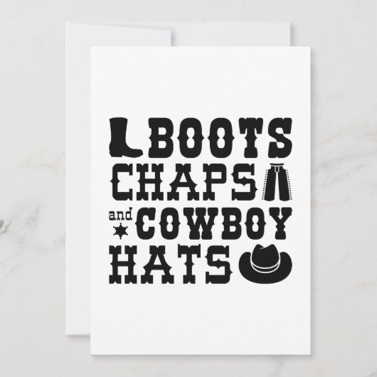 Boots Chaps And Cowboy Hats Bedankkaart (Voorkant)