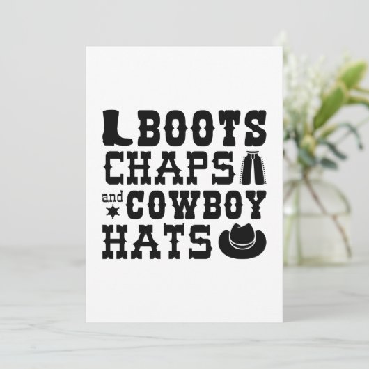 Boots Chaps And Cowboy Hats Bedankkaart (Staand voorkant)