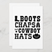 Boots Chaps And Cowboy Hats Bedankkaart (Voorkant / Achterkant)