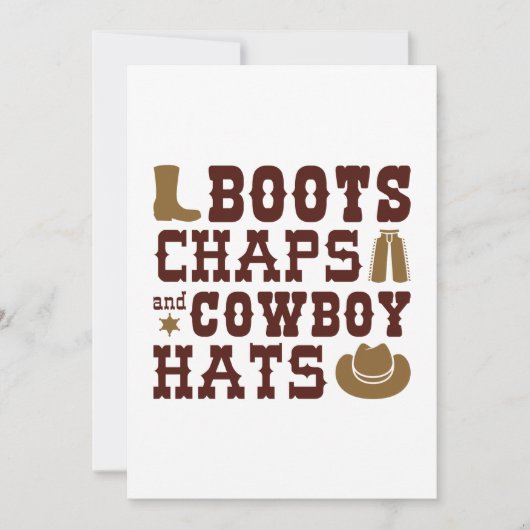 Boots Chaps And Cowboy Hats Bedankkaart (Voorkant)